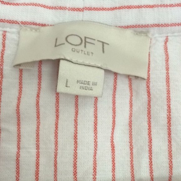 LOFT outlet stripped pleated wrap tank size large - Picture 3 of 8